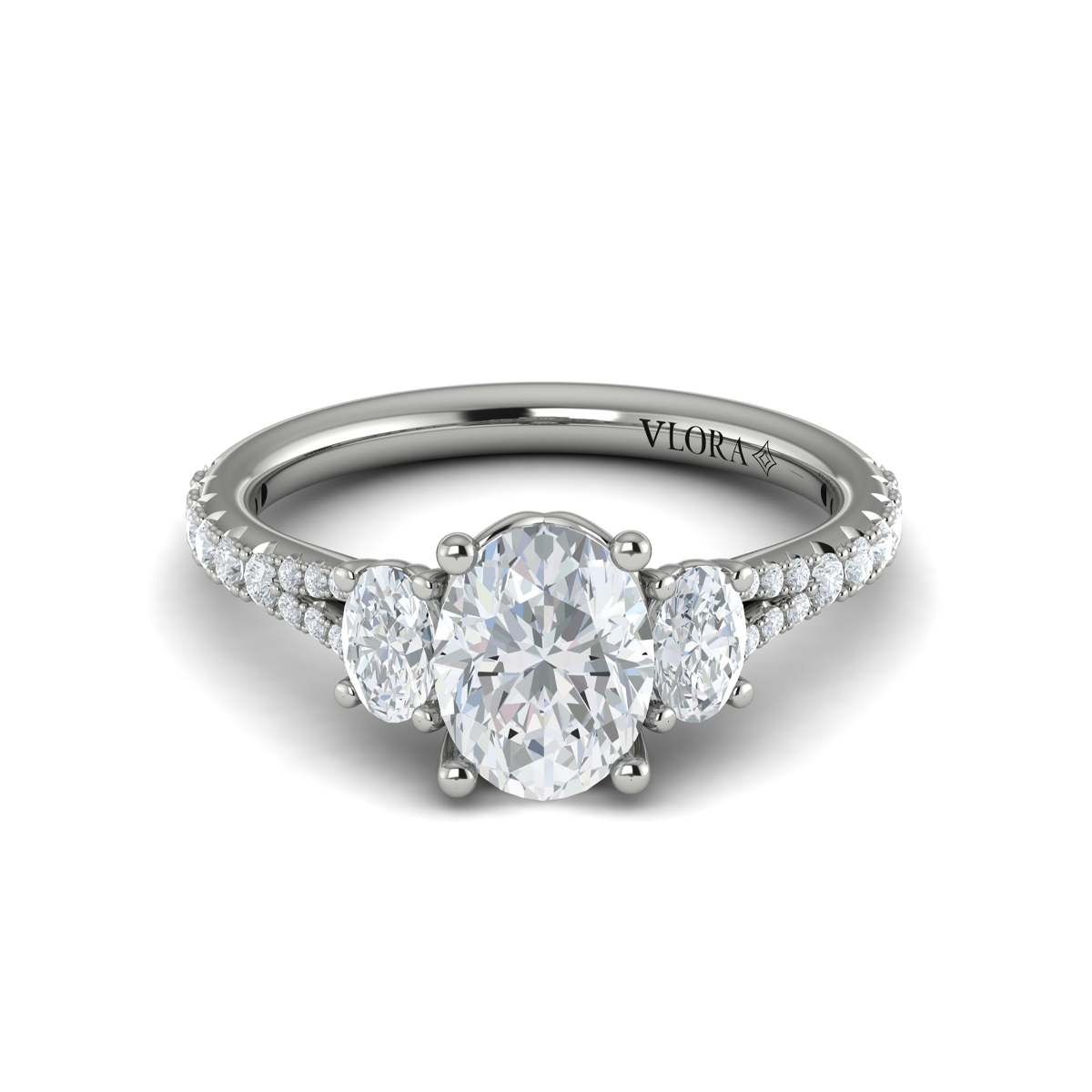 Embrace Oval Trilogy Engagement Ring