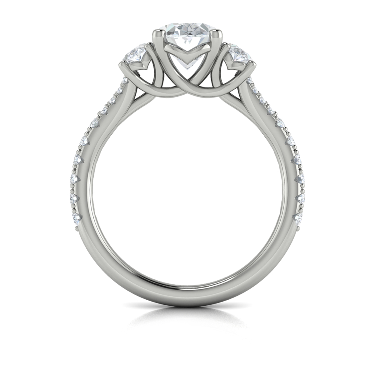 Embrace Oval Trilogy Engagement Ring