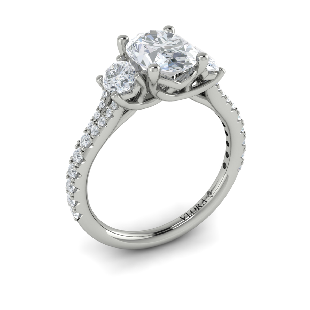 Embrace Oval Trilogy Engagement Ring