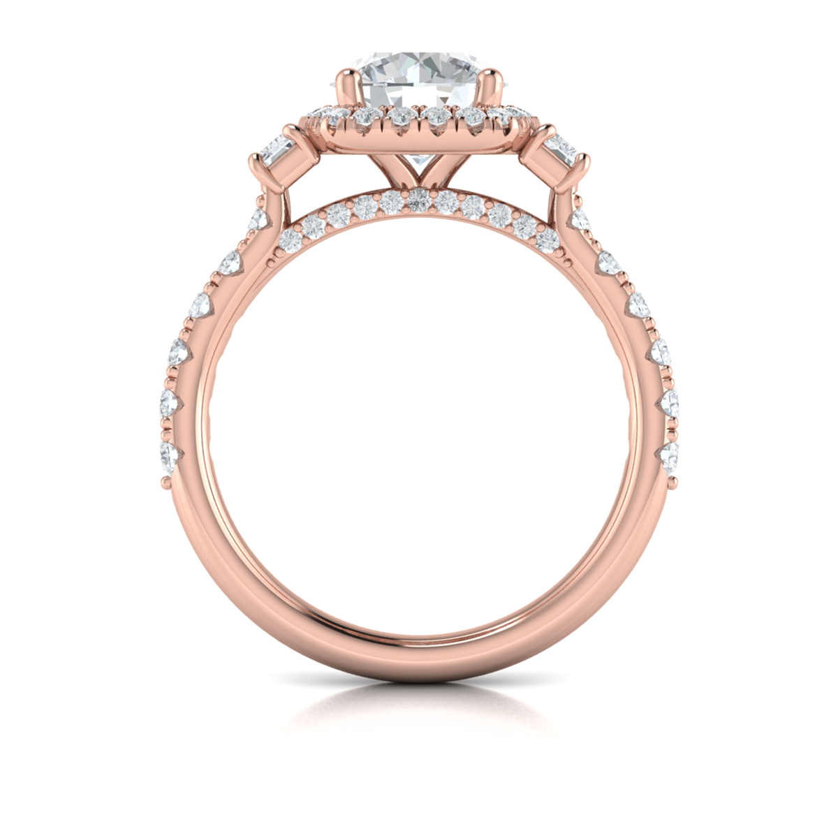 Harmony Trio Halo Engagement Ring