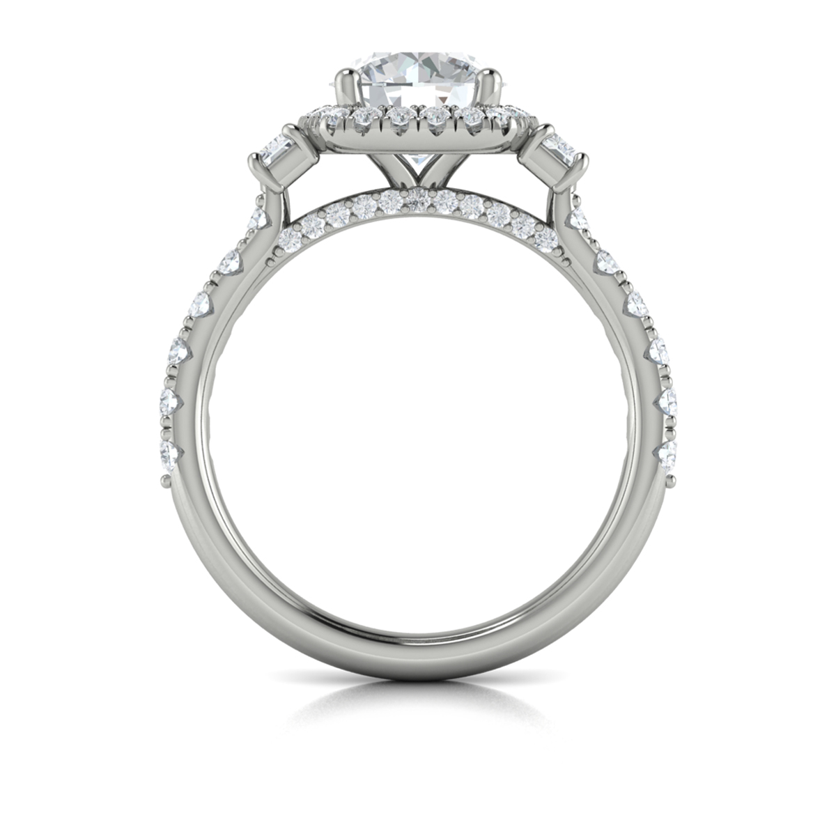 Harmony Trio Halo Engagement Ring