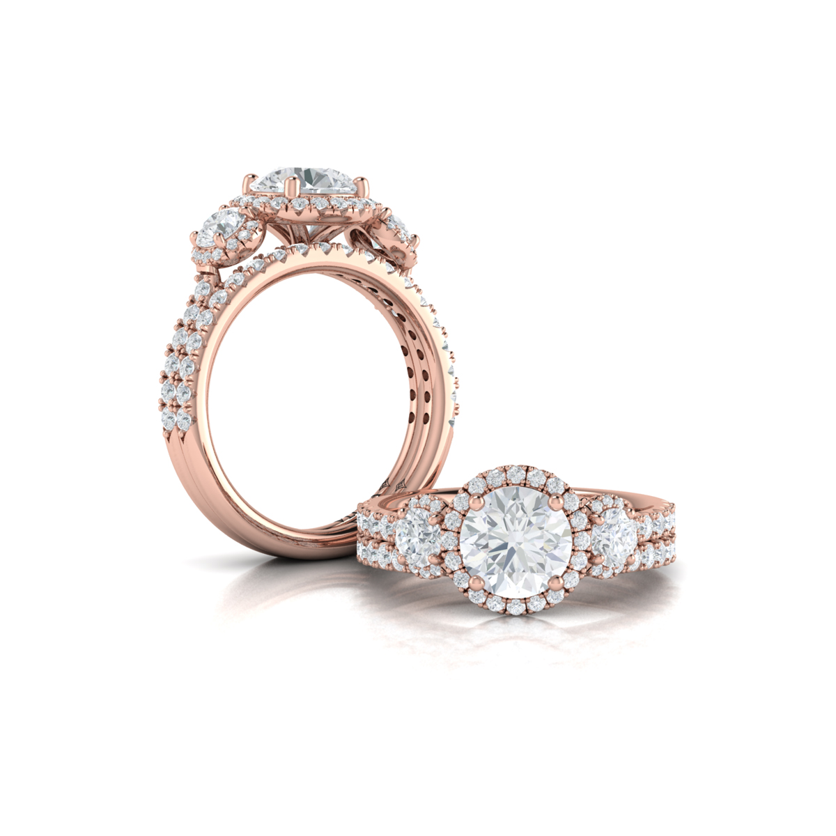 Triple Halo Round Engagement Ring