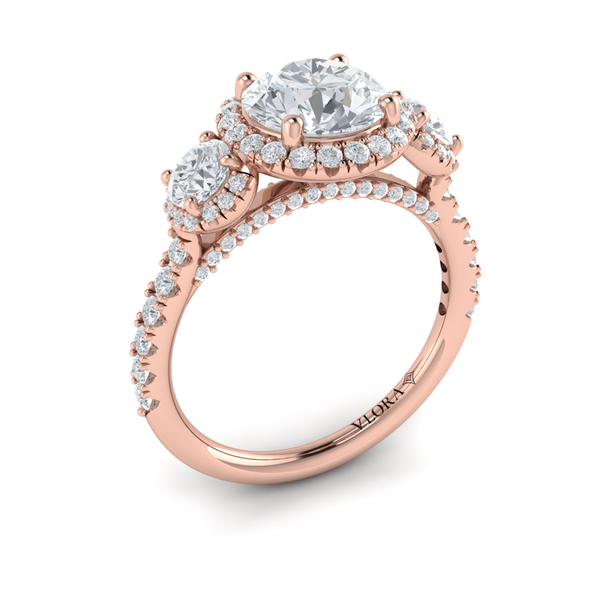 Triple Halo Round Engagement Ring