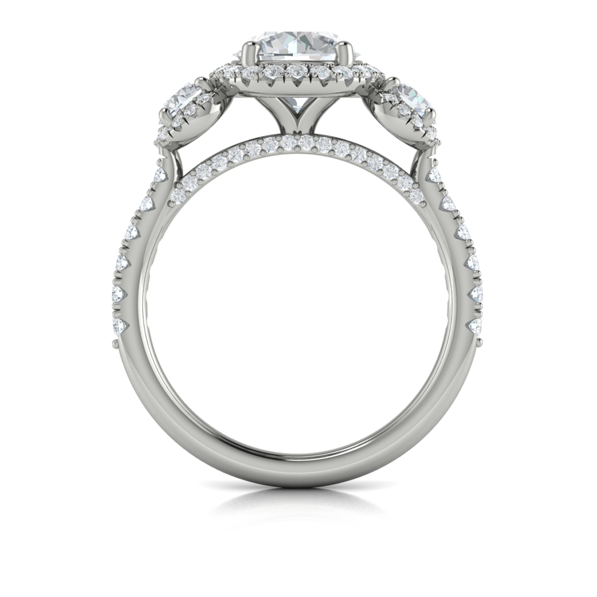 Triple Halo Round Engagement Ring