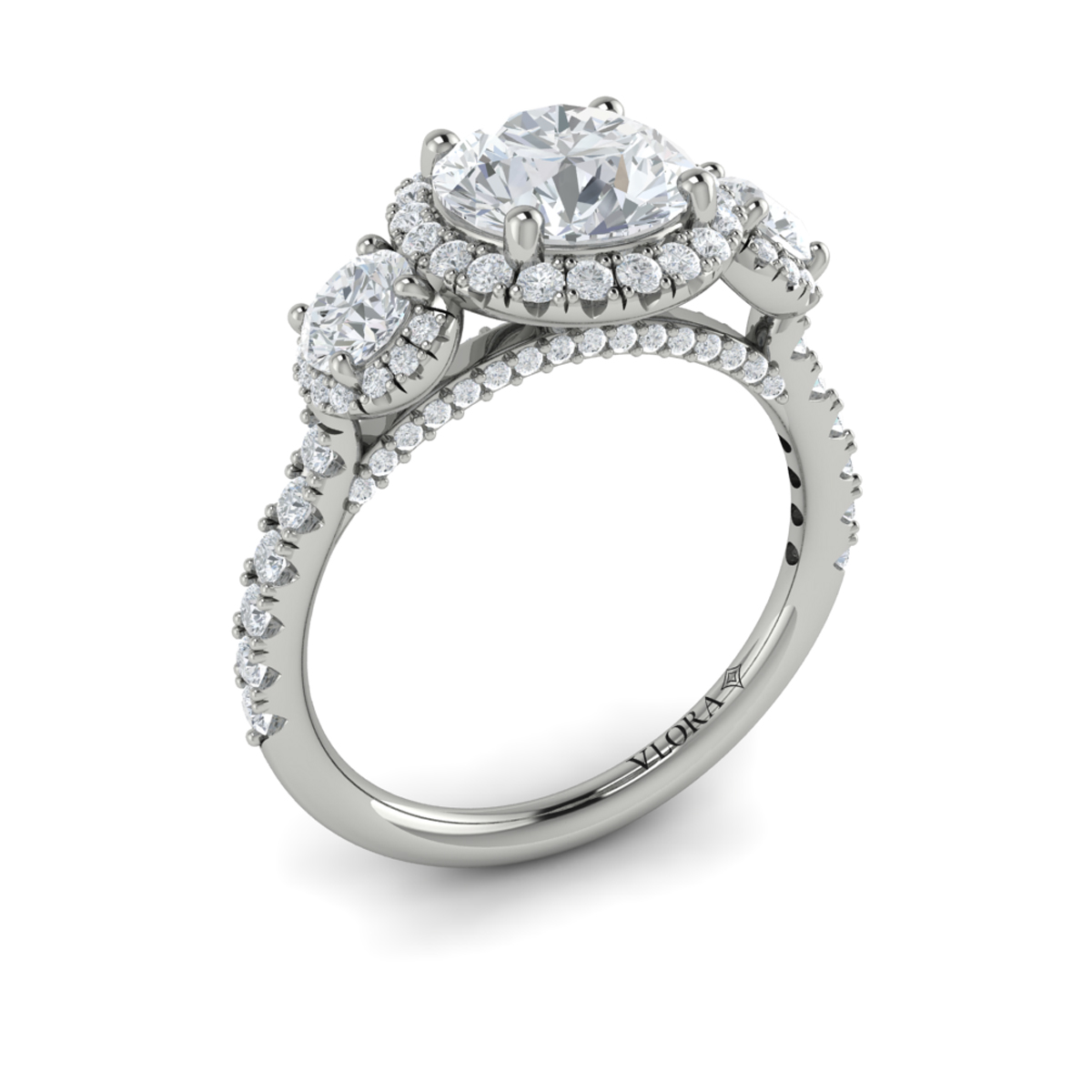 Triple Halo Round Engagement Ring