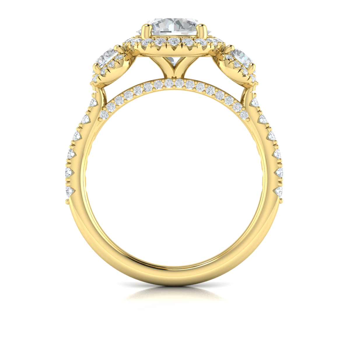Triple Halo Round Engagement Ring