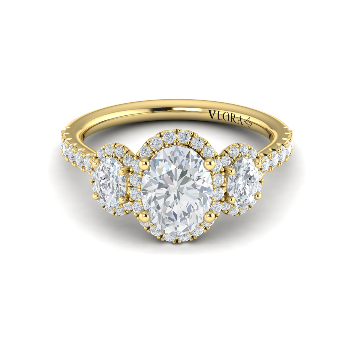 Triple Halo Oval Engagement Ring