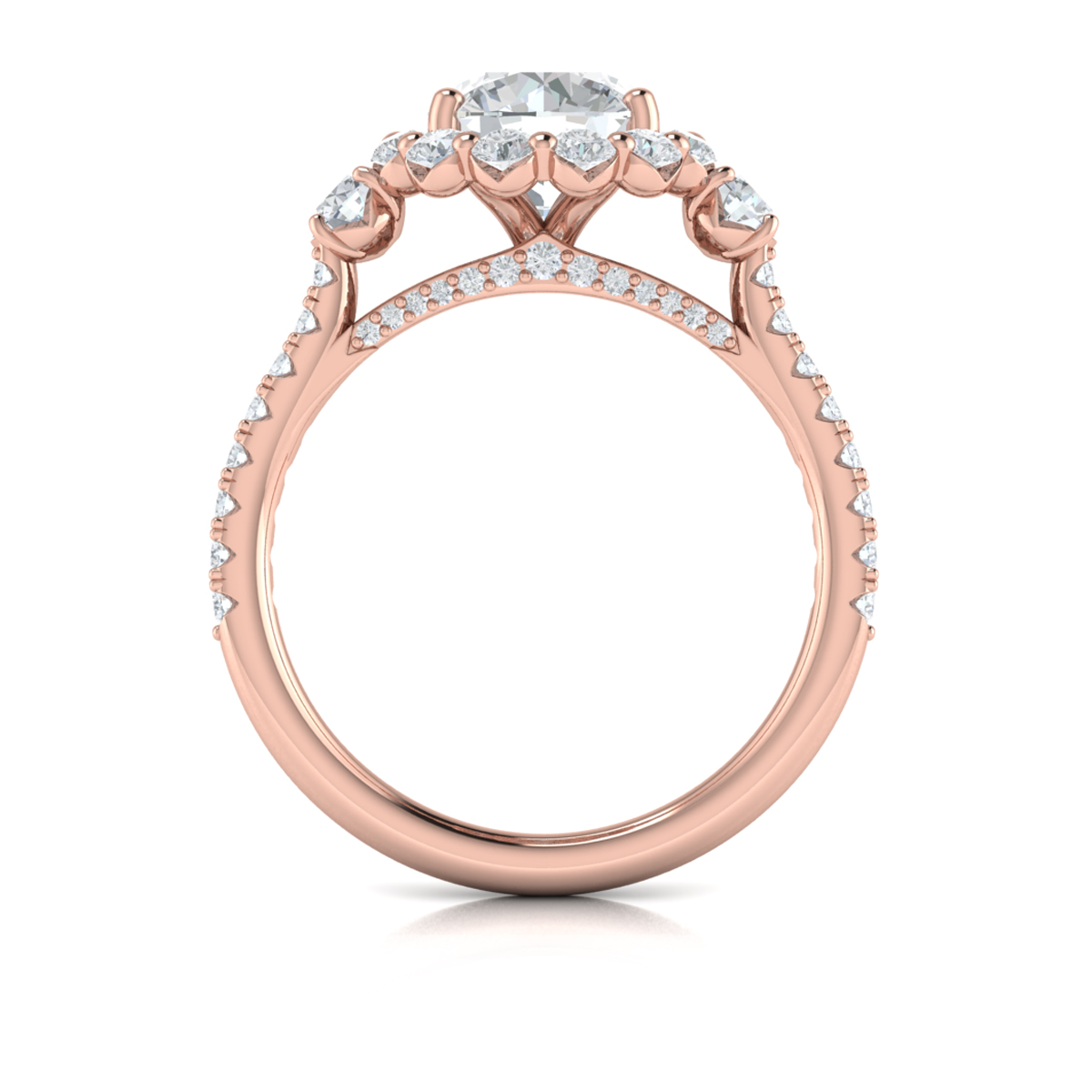 Enchanted Floral Halo Engagement Ring