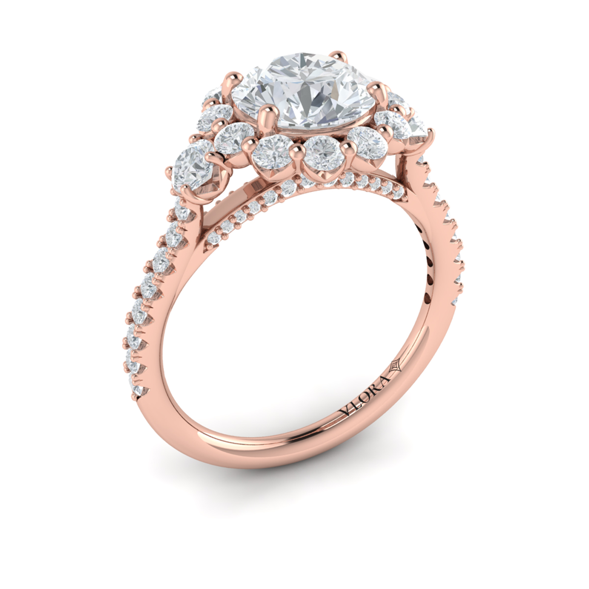 Enchanted Floral Halo Engagement Ring
