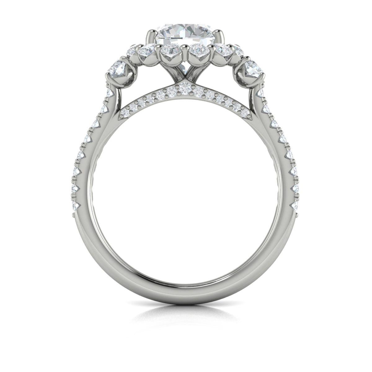 Enchanted Floral Halo Engagement Ring