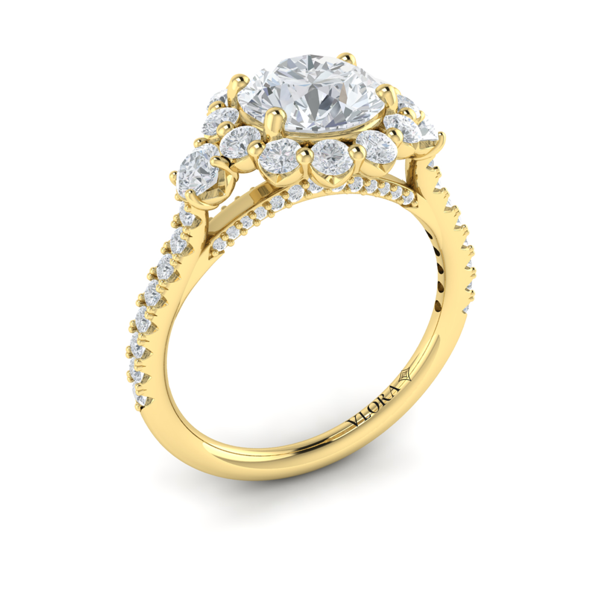 Enchanted Floral Halo Engagement Ring