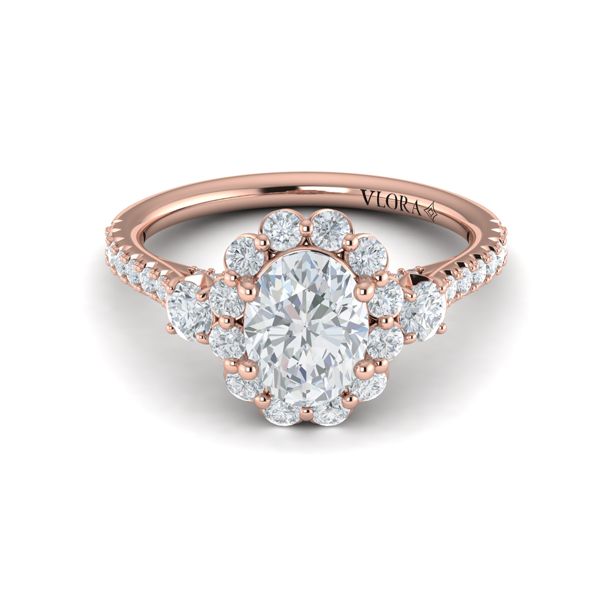 Blossom Halo Oval Engagement Ring