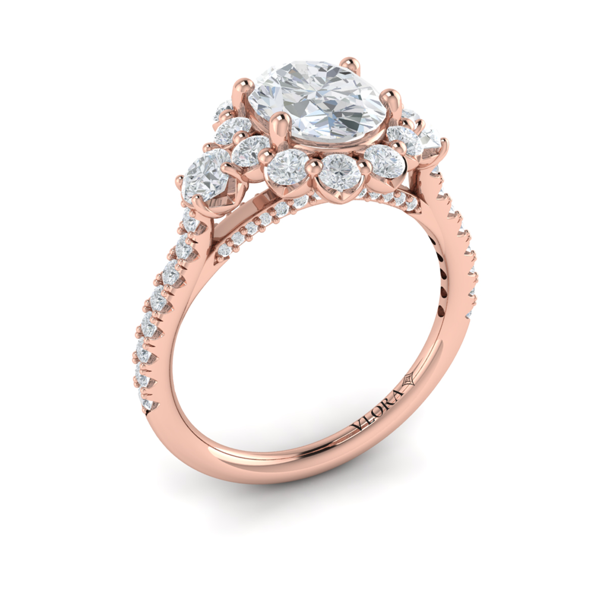 Blossom Halo Oval Engagement Ring