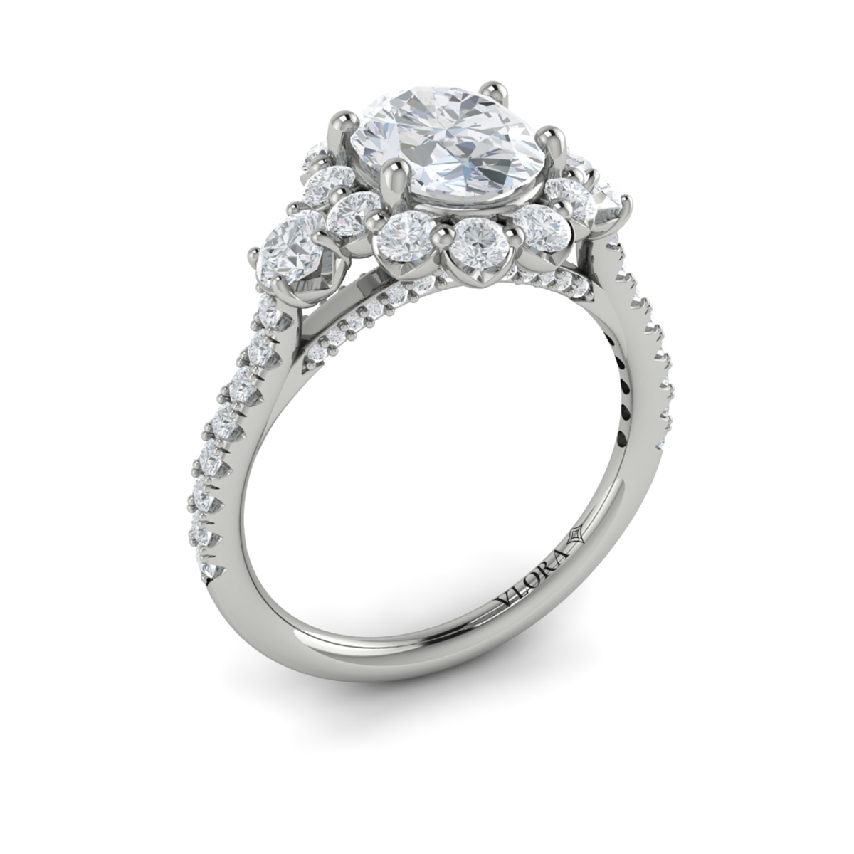 Blossom Halo Oval Engagement Ring