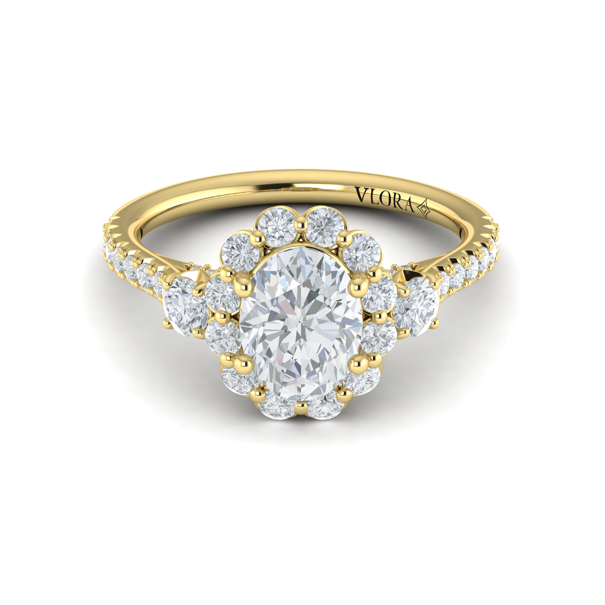 Blossom Halo Oval Engagement Ring