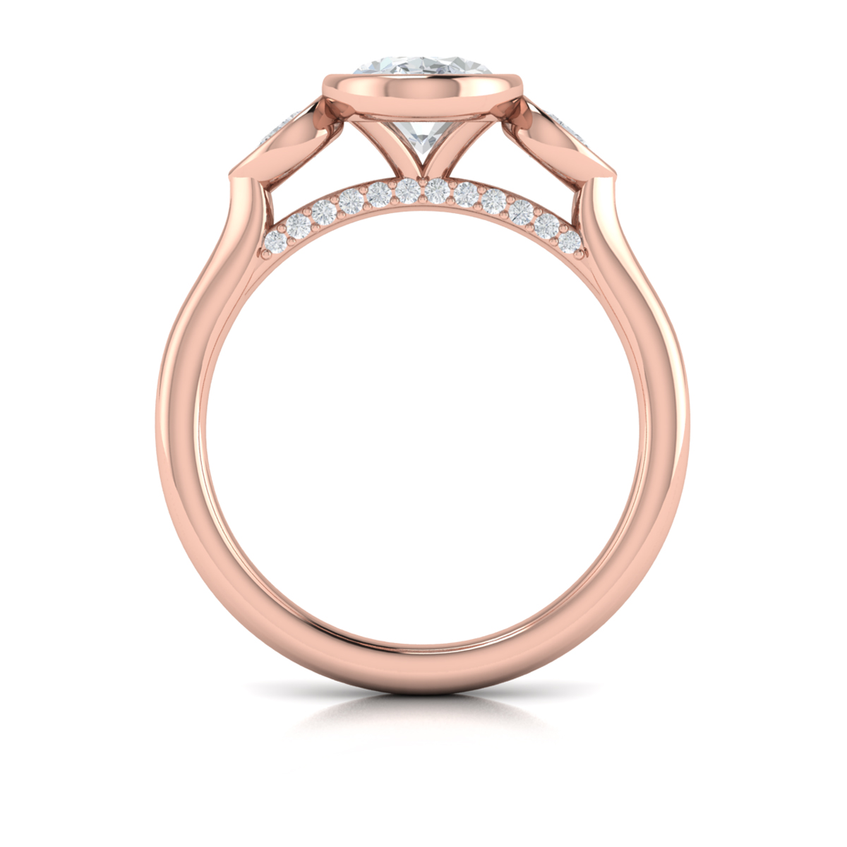Streamlined Oval Bezel Engagement Ring