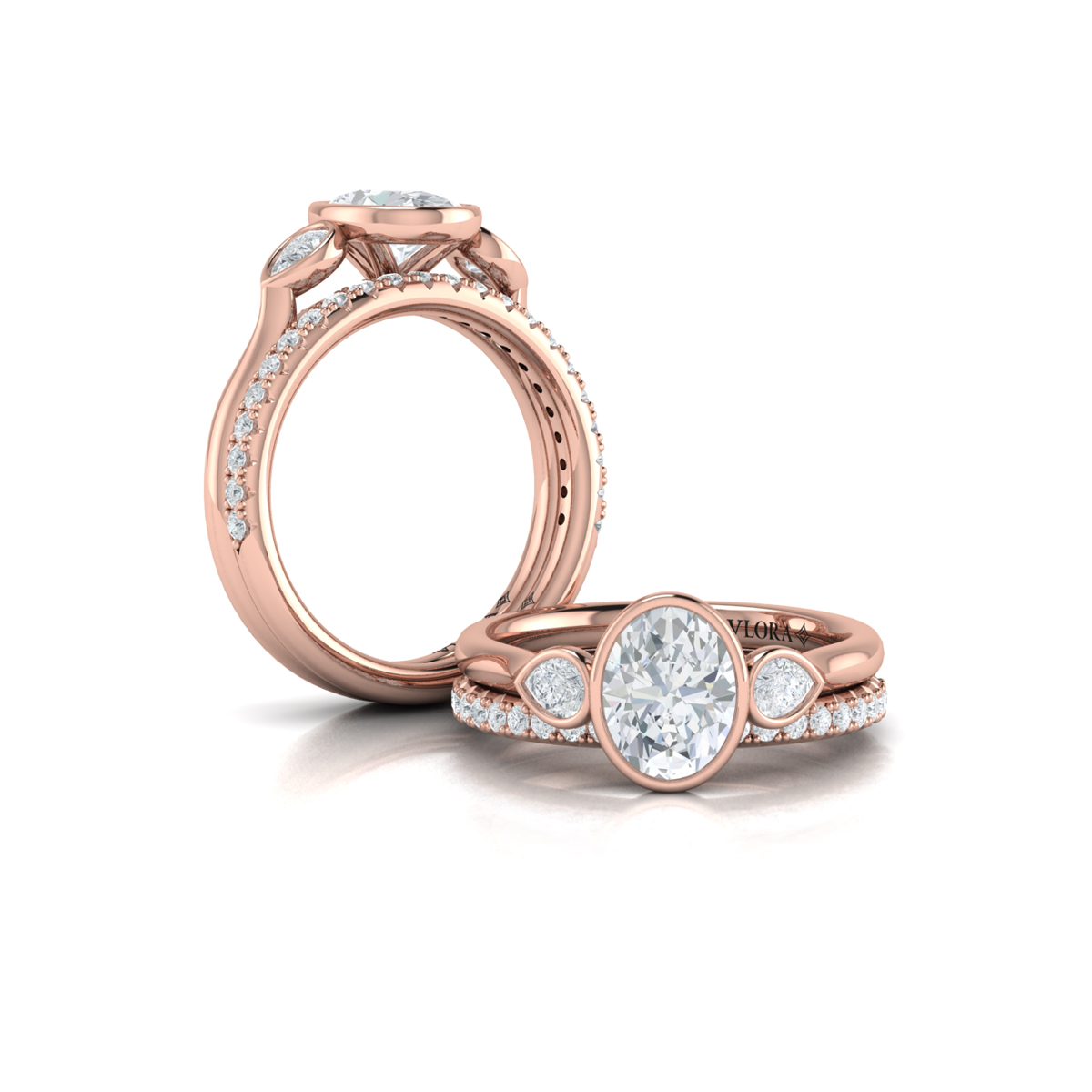 Streamlined Oval Bezel Engagement Ring