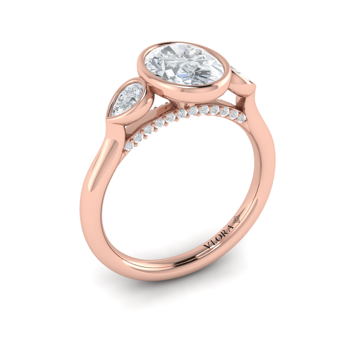 Streamlined Oval Bezel Engagement Ring