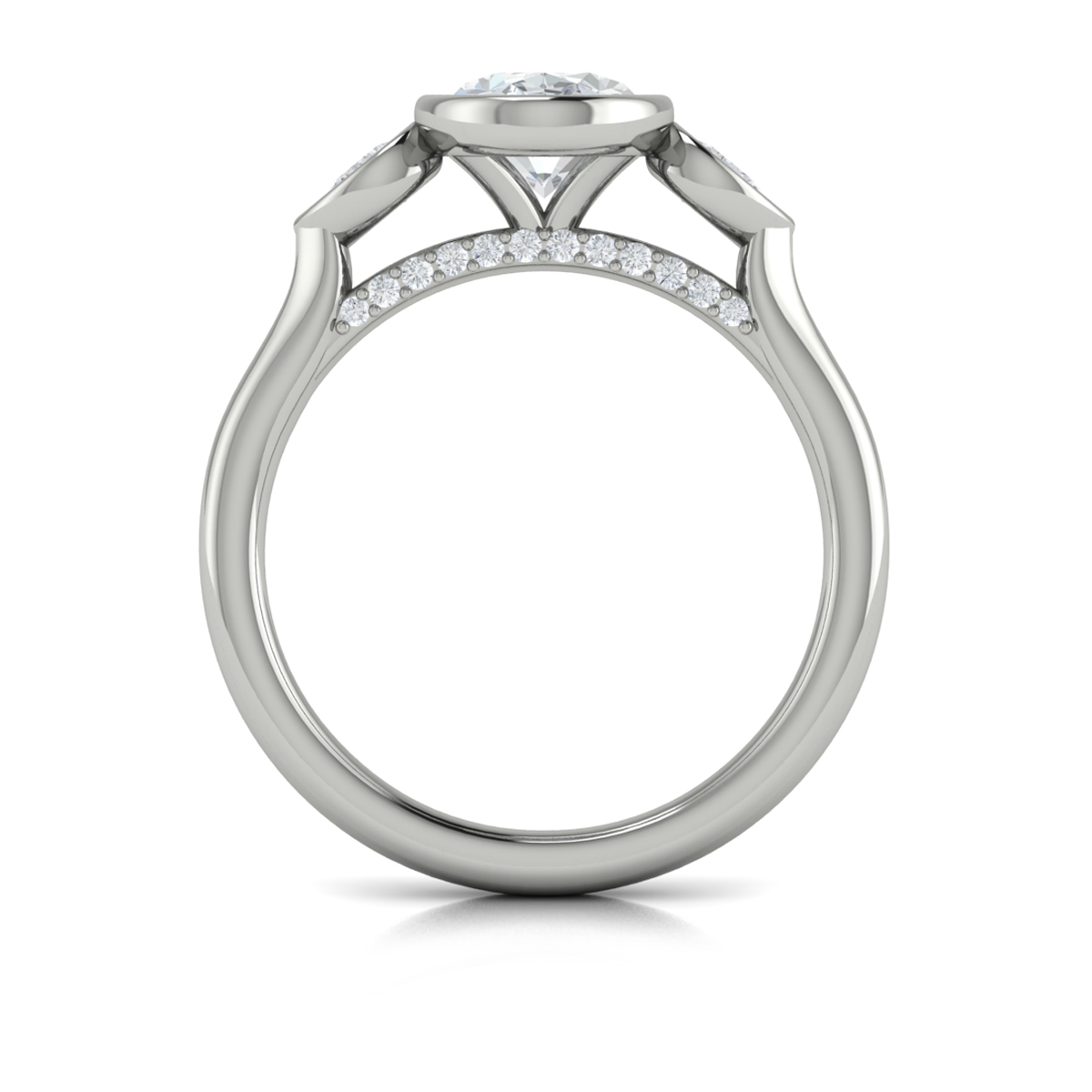 Streamlined Oval Bezel Engagement Ring