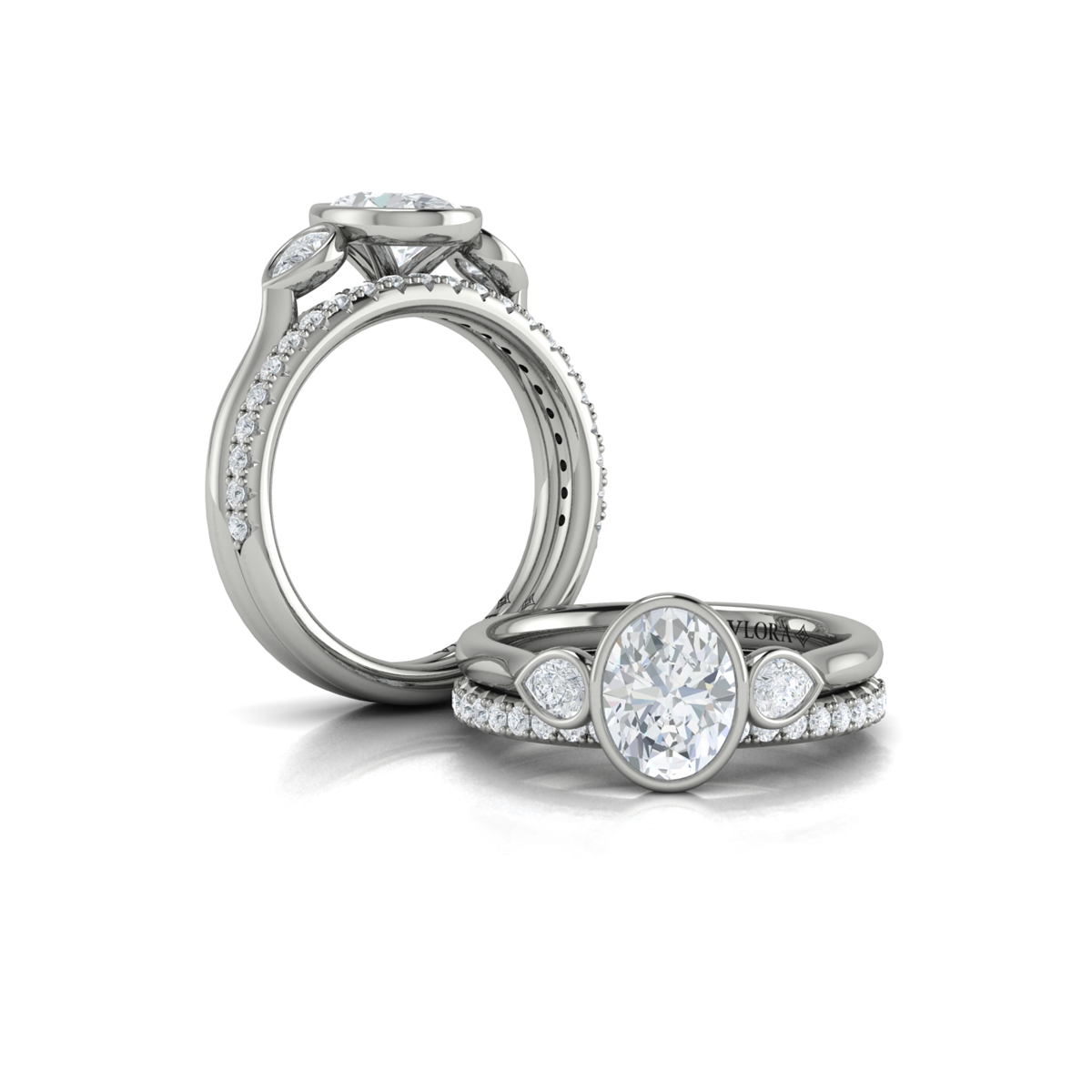 Streamlined Oval Bezel Engagement Ring