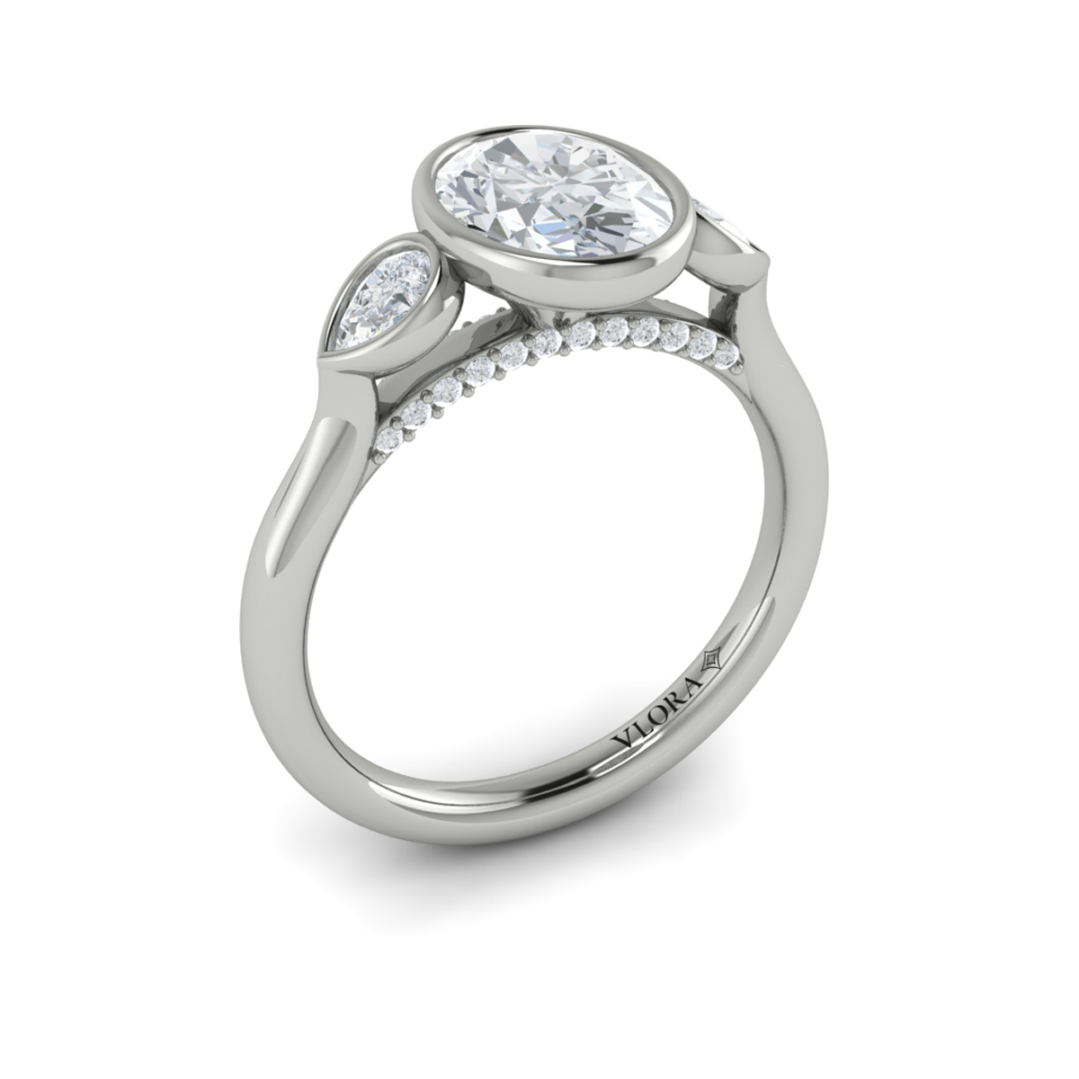 Streamlined Oval Bezel Engagement Ring