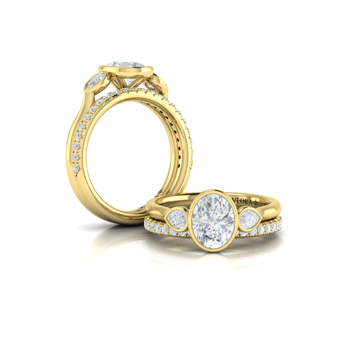 Streamlined Oval Bezel Engagement Ring