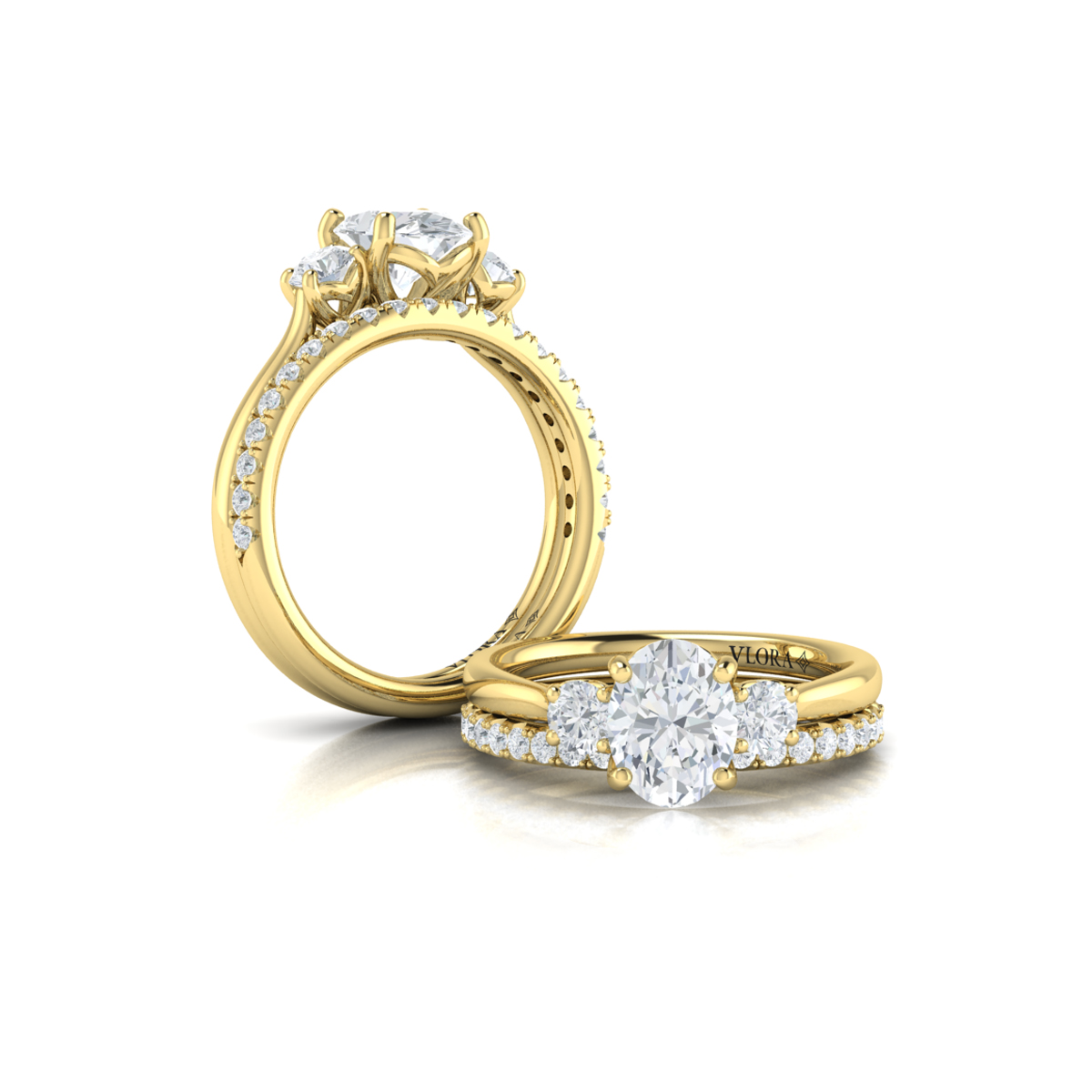 Matching Band for Tapestry Three Stone Oval Engagement Ring