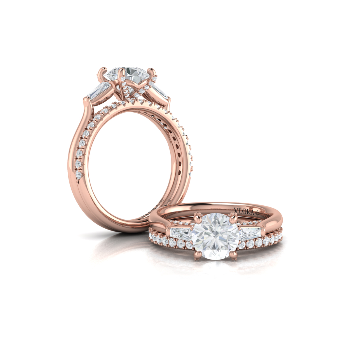Matching Band for Crescendo Three Stone Engagement Ring