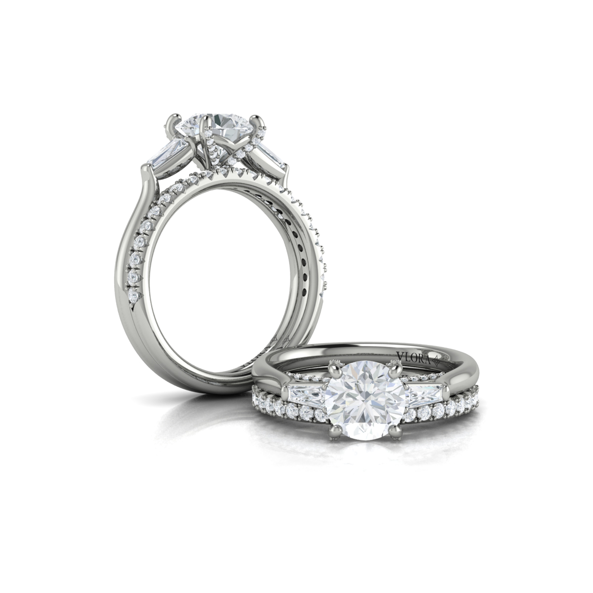 Matching Band for Crescendo Three Stone Engagement Ring