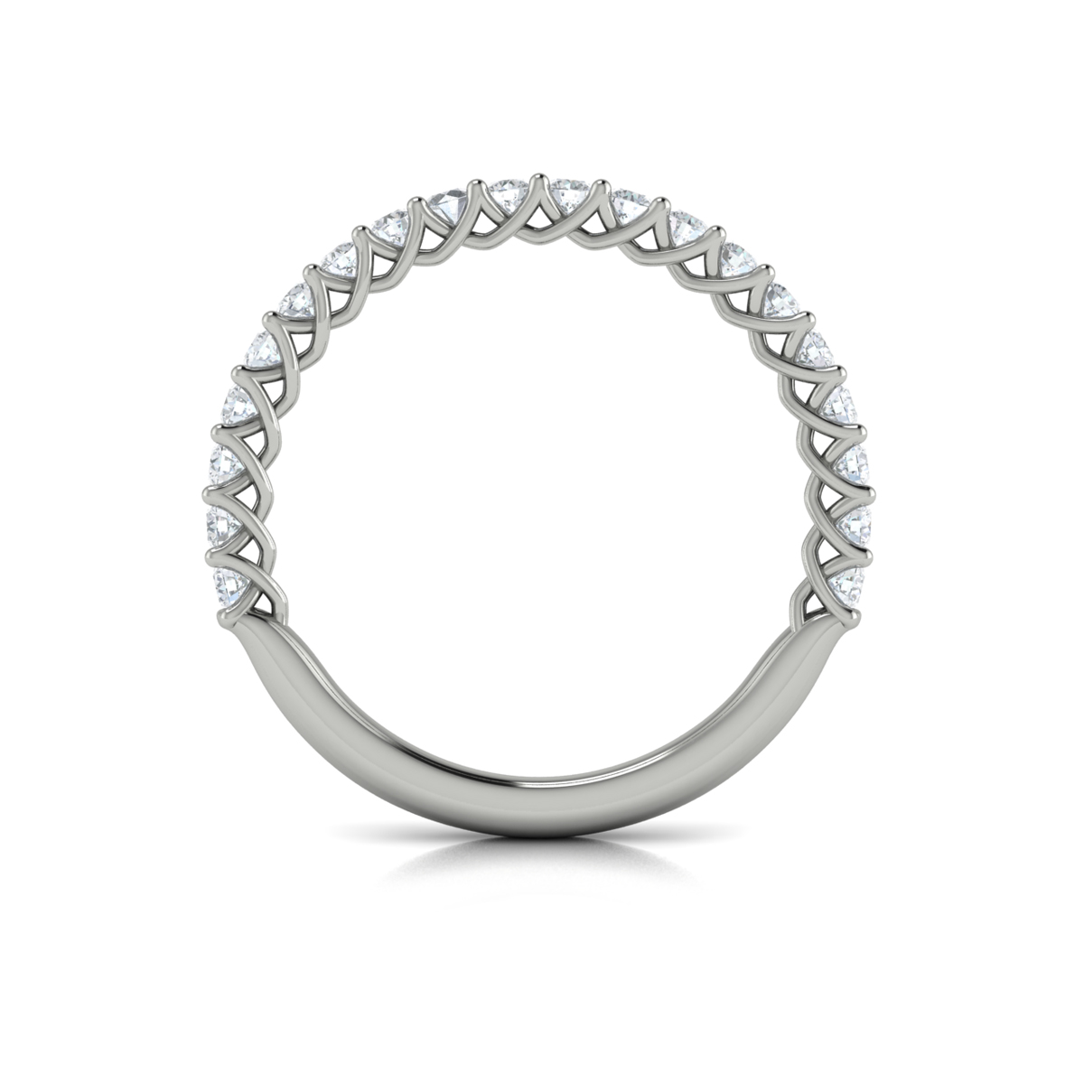 Matching Band for Interwoven Emerald Cut Three Stone Engagement Ring