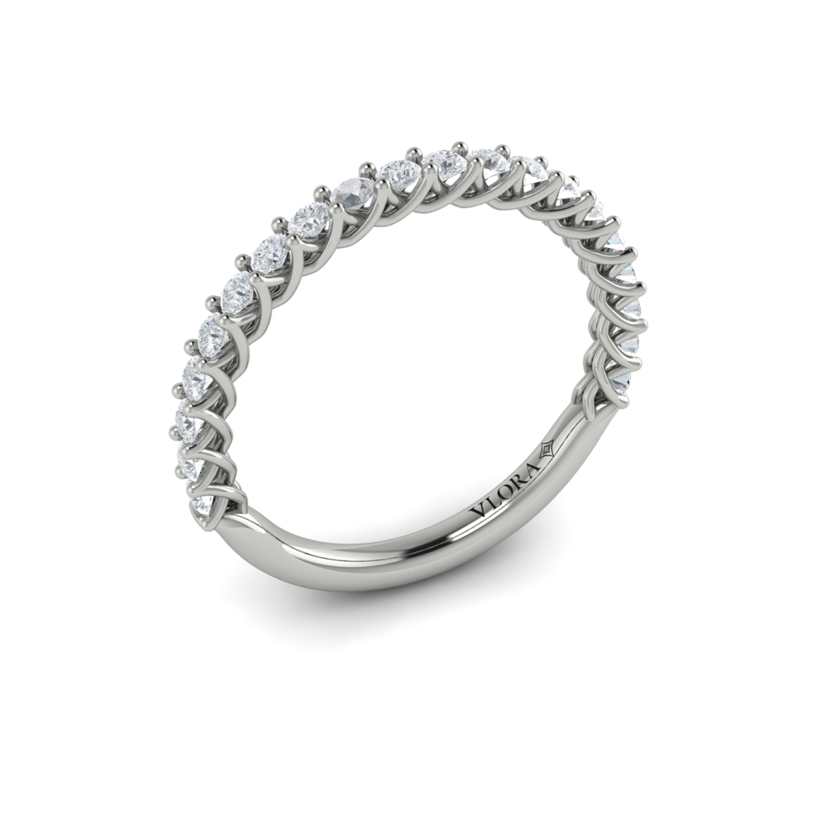 Matching Band for Interwoven Emerald Cut Three Stone Engagement Ring