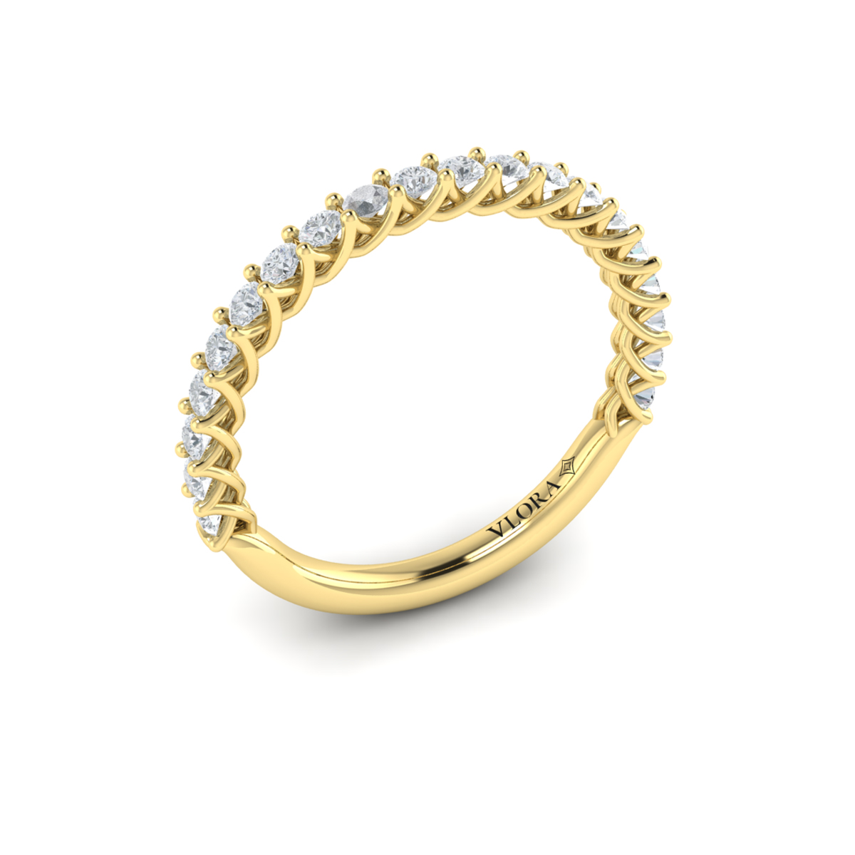 Matching Band for Interwoven Emerald Cut Three Stone Engagement Ring