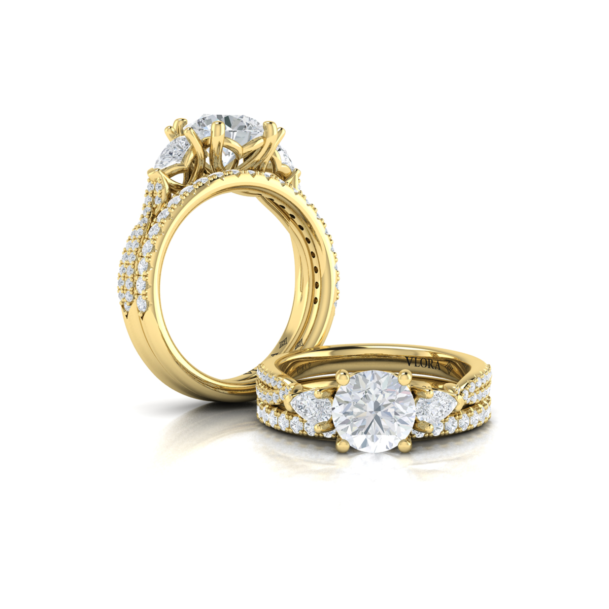 Matching Band for Entwined Three Stone Engagement Ring