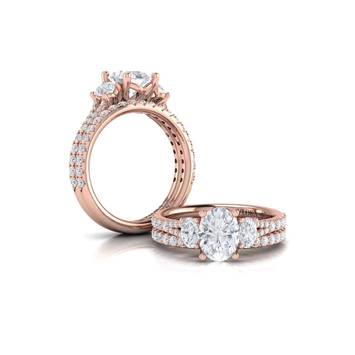Matching Band for Embrace Oval Trilogy Engagement Ring
