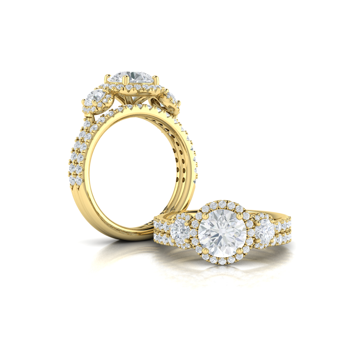 Matching Band for Triple Halo Round Engagement Ring
