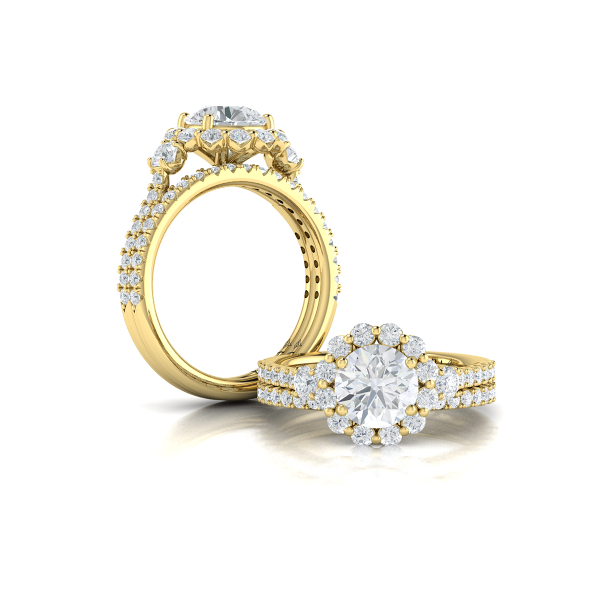 Matching Band for Enchanted Floral Halo Engagement Ring