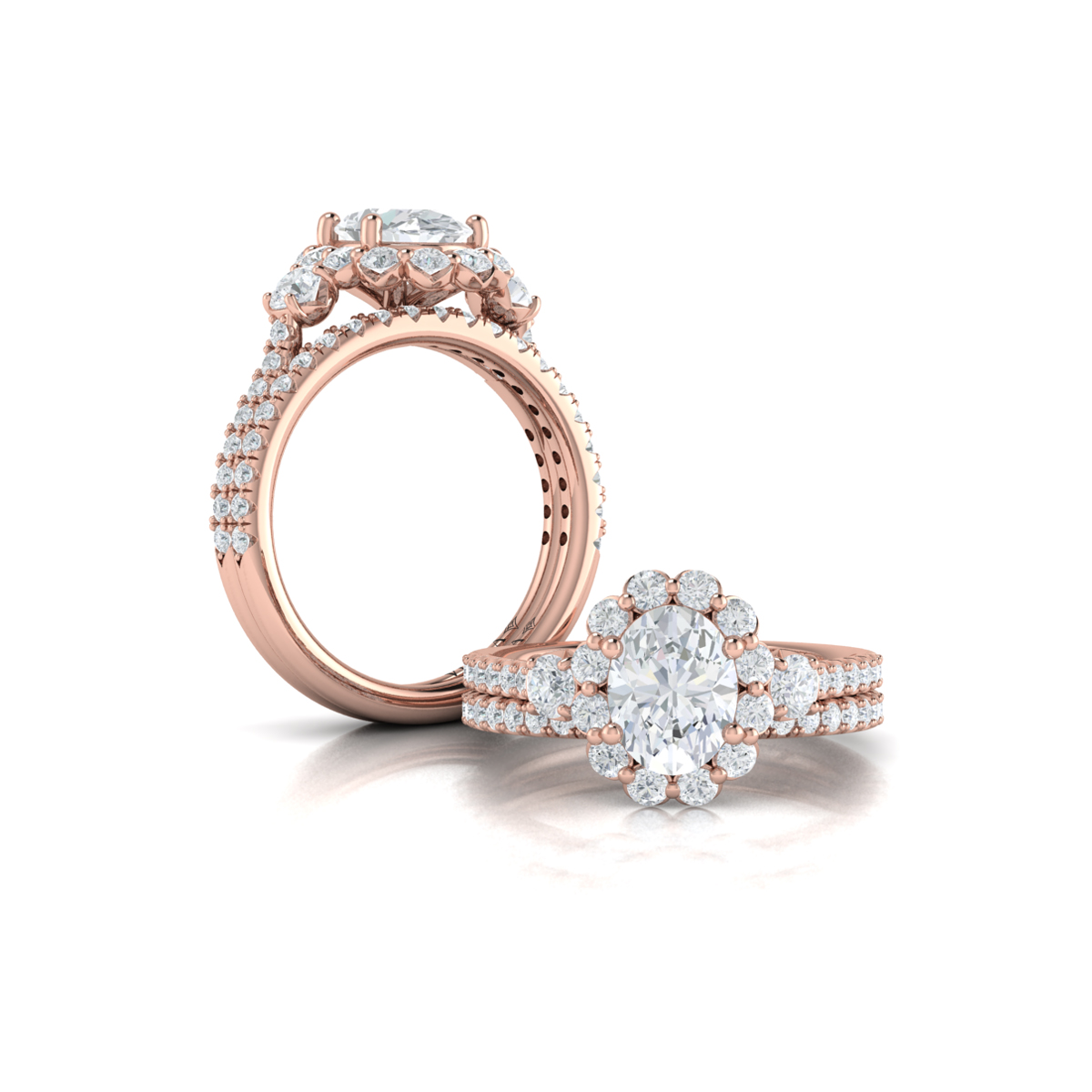 Matching Band for Blossom Halo Oval Engagement Ring