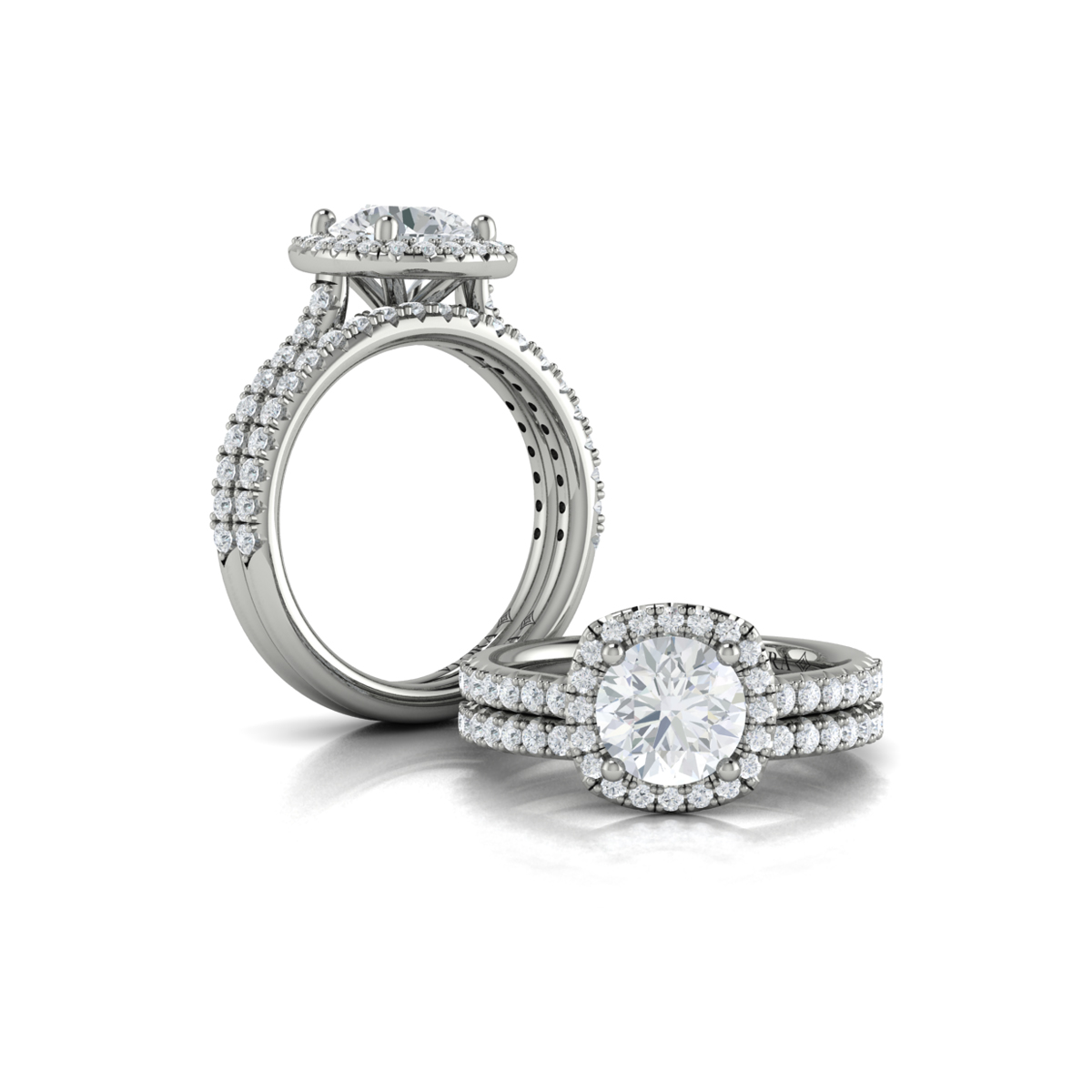Matching Band for Timeless Euro Halo Round Engagement Ring