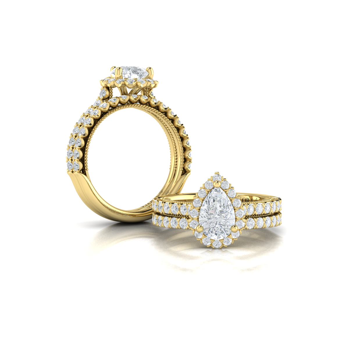 Matching Band for Timeless Pear Halo Engagement Ring