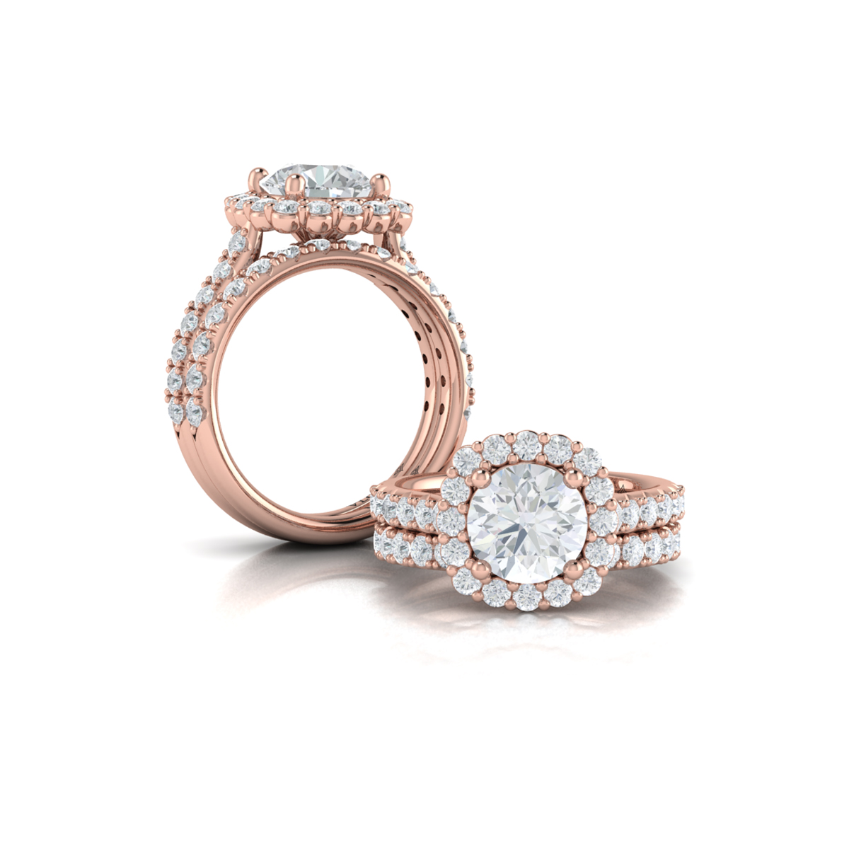 Matching Band for Bloom Halo Round Engagement Ring