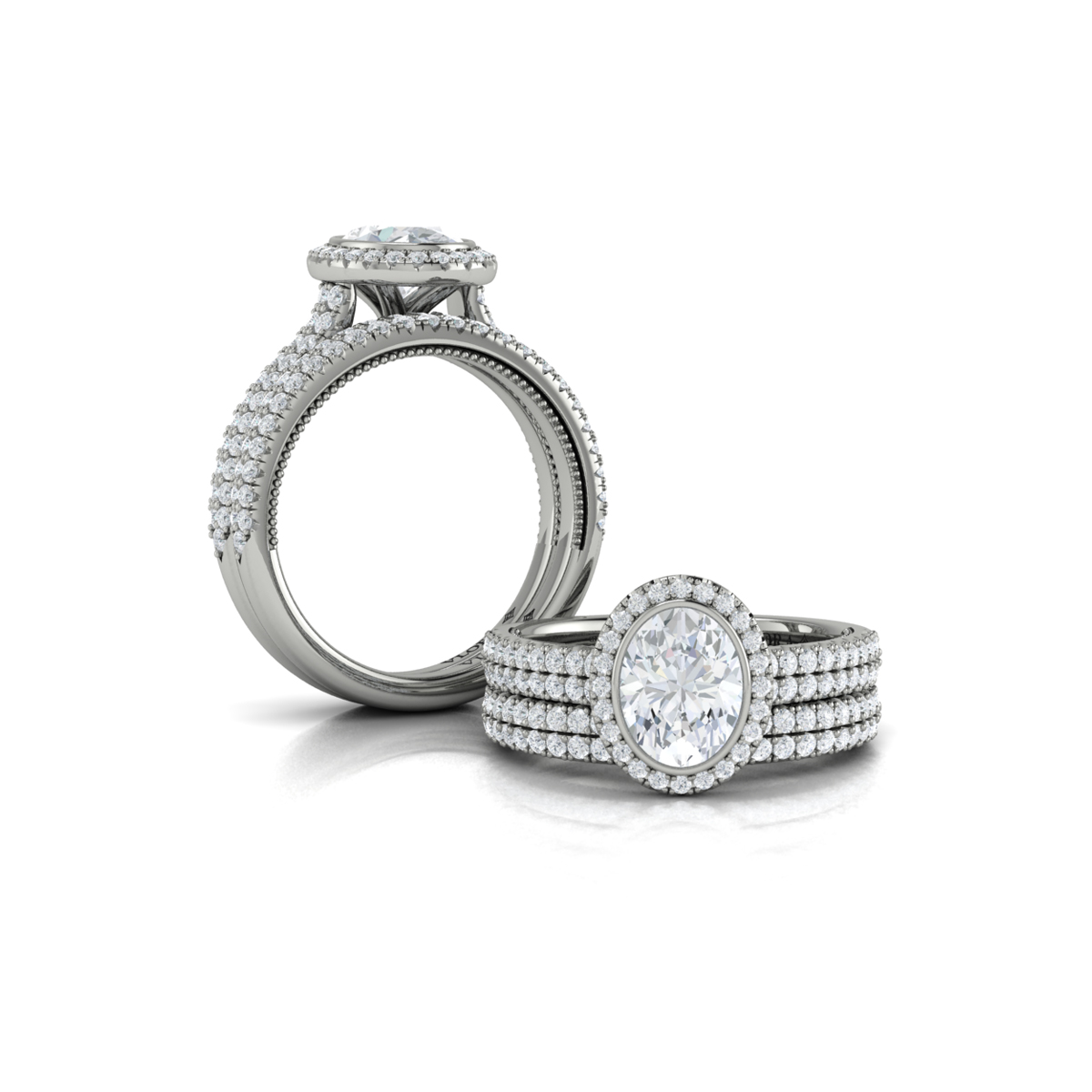 Matching Band for Regal Halo Oval Engagement Ring