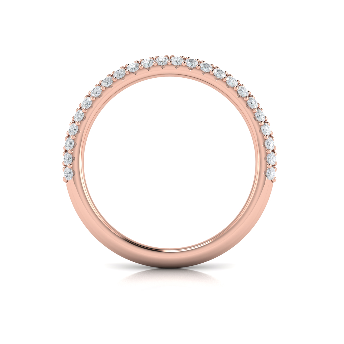 Matching Band for Solitaire Oval Engagement Ring with Hidden Halo