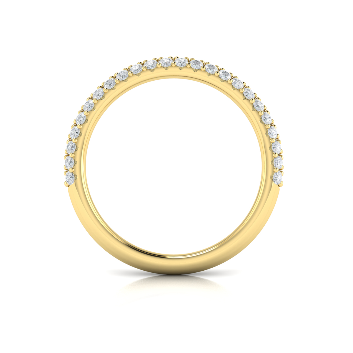 Matching Band for Solitaire Oval Engagement Ring with Hidden Halo