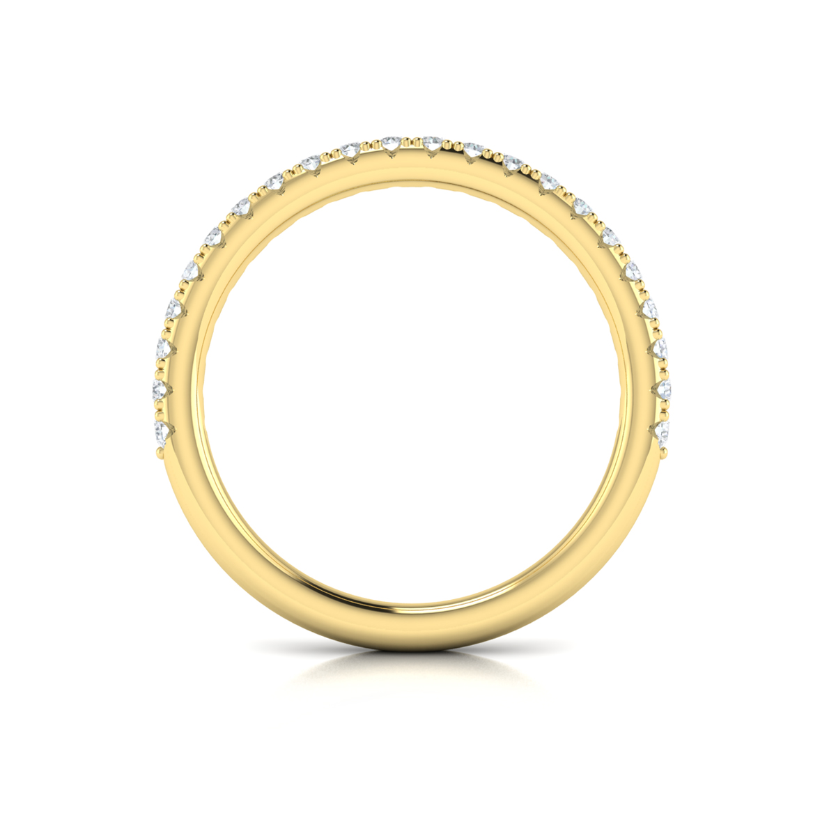 Matching Band for Modern Vintage Solitaire Engagement Ring with Hidden Halo