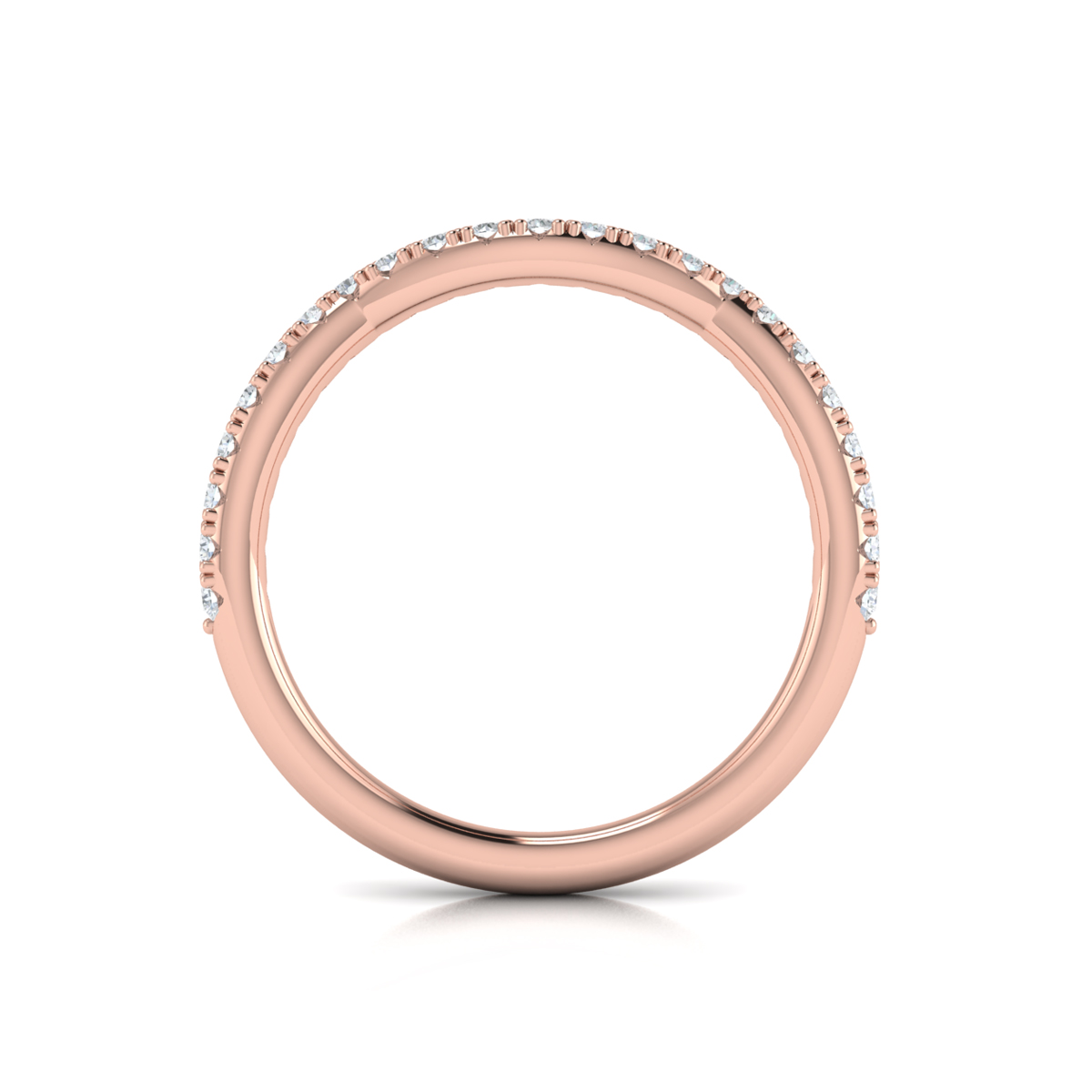 Matching Band for Entwined Solitaire Engagement Ring with Hidden Halo