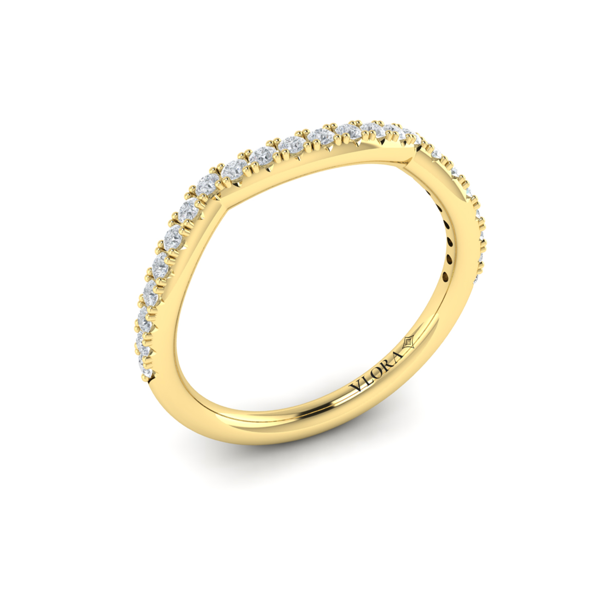 Matching Band for Entwined Solitaire Engagement Ring with Hidden Halo