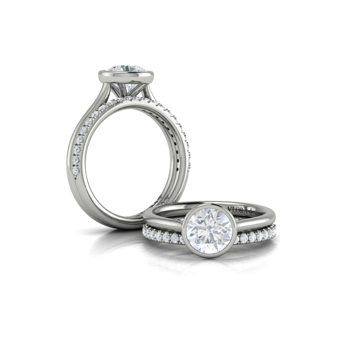 Matching Band for Singular Round Bezel Engagement Ring