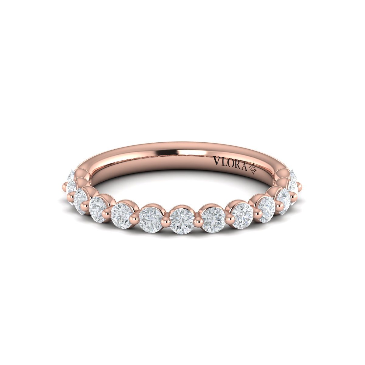 Matching Band for Classic Round Engagement Ring with Floating Diamond Band