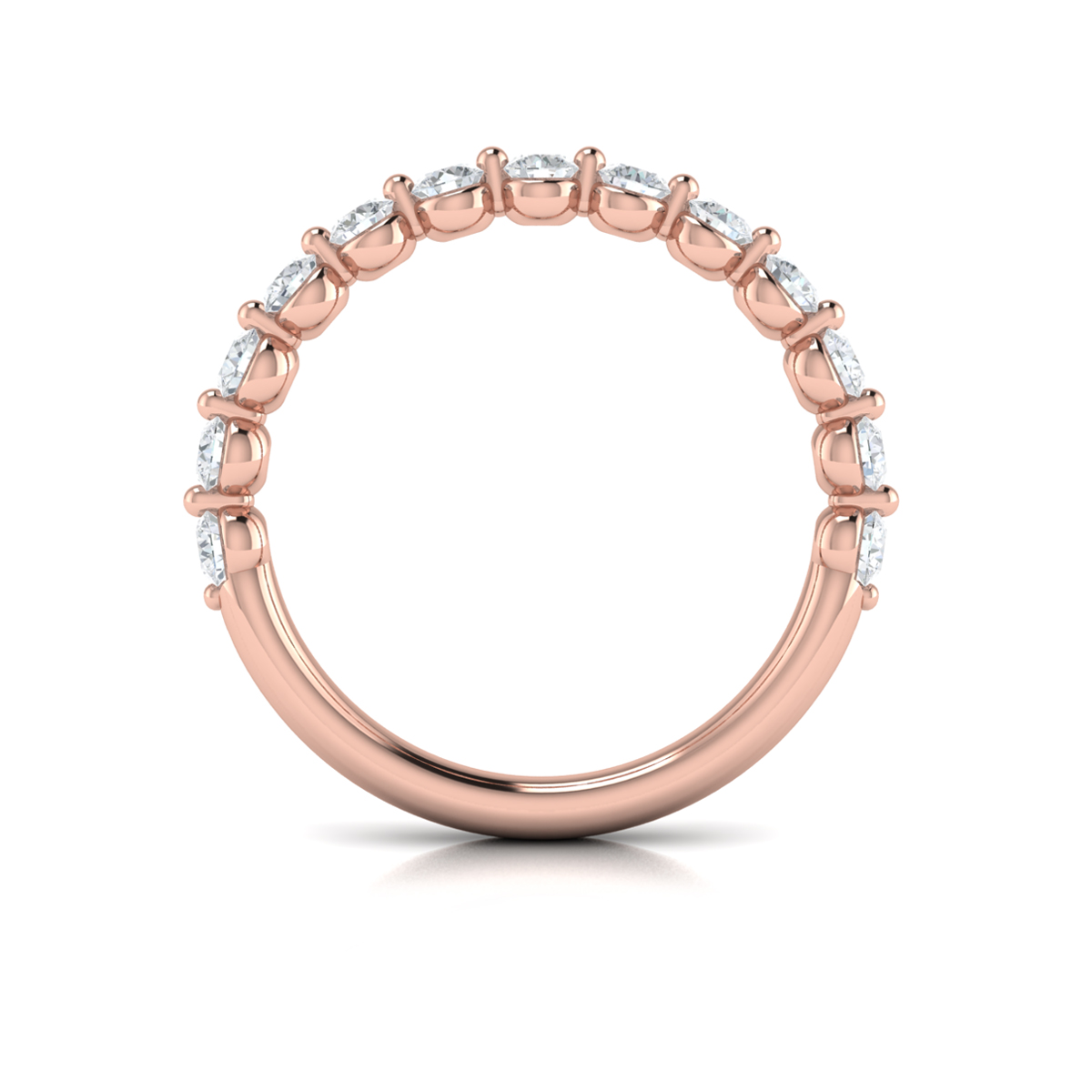 Matching Band for Classic Round Engagement Ring with Floating Diamond Band
