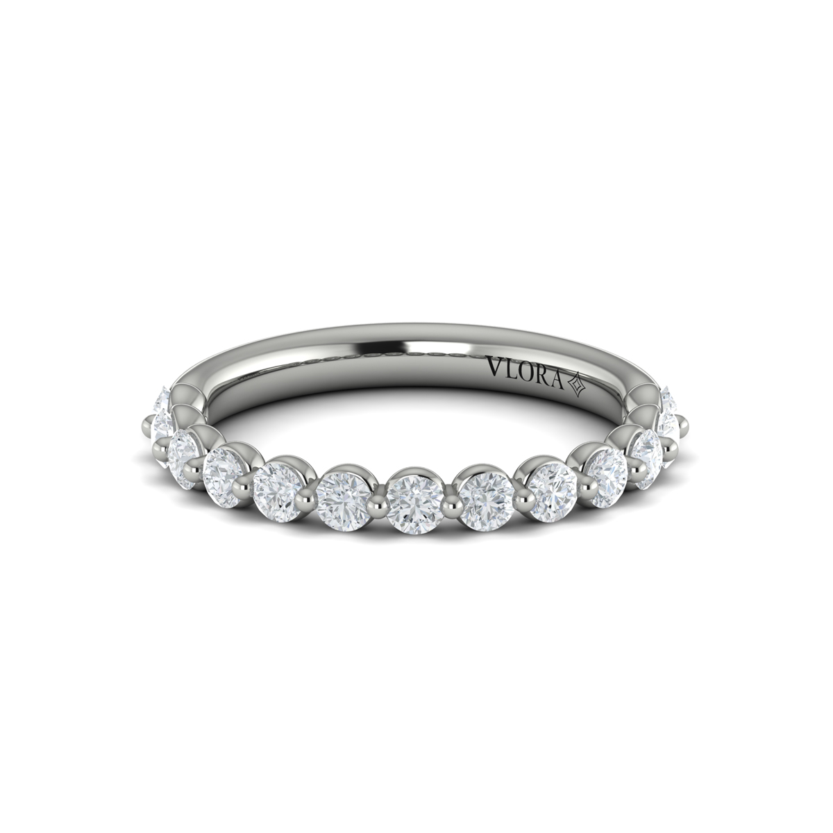 Matching Band for Classic Round Engagement Ring with Floating Diamond Band